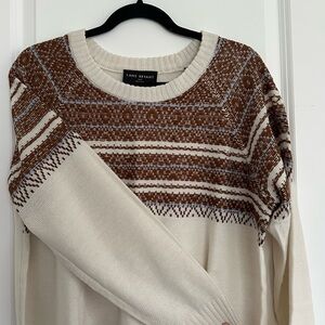 Lane Bryant Cream/Brown Sweater